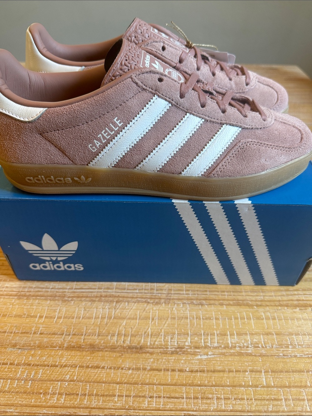 adidas Gazelle Suede Sneakers in Dusty Pink with White Stripes JS1397
